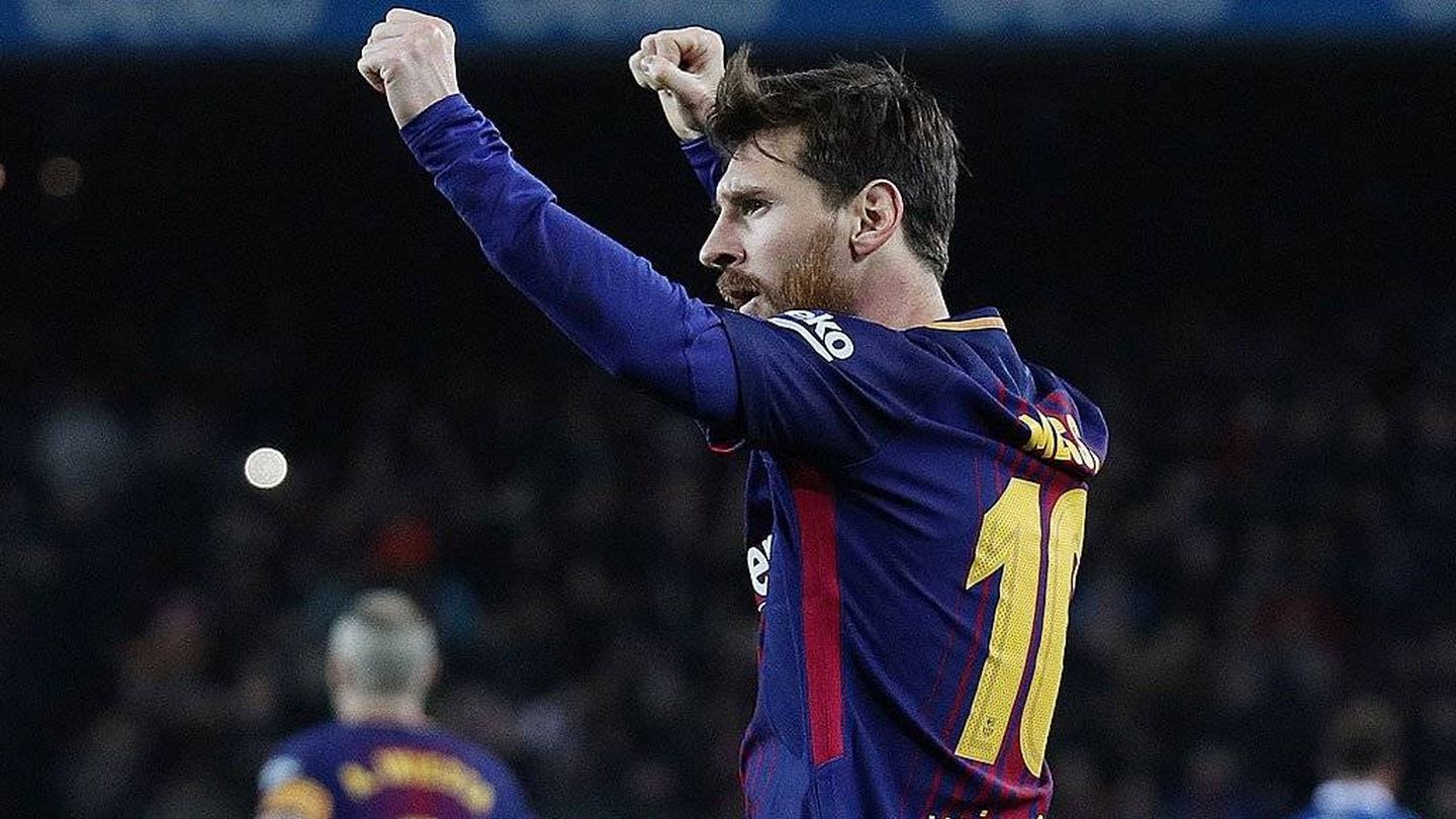 Messi celebra el pase a semifinales del FC Barcelona. (Mediaset)