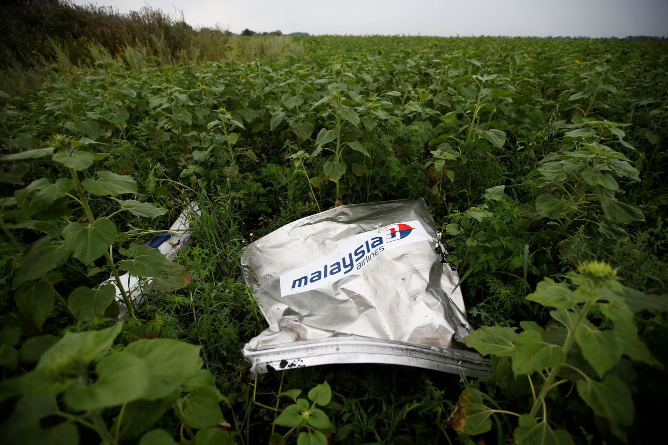 Restos del Boeing 777 de Malasia Airlines derribado en Ucrania en 2014. (Reuters)