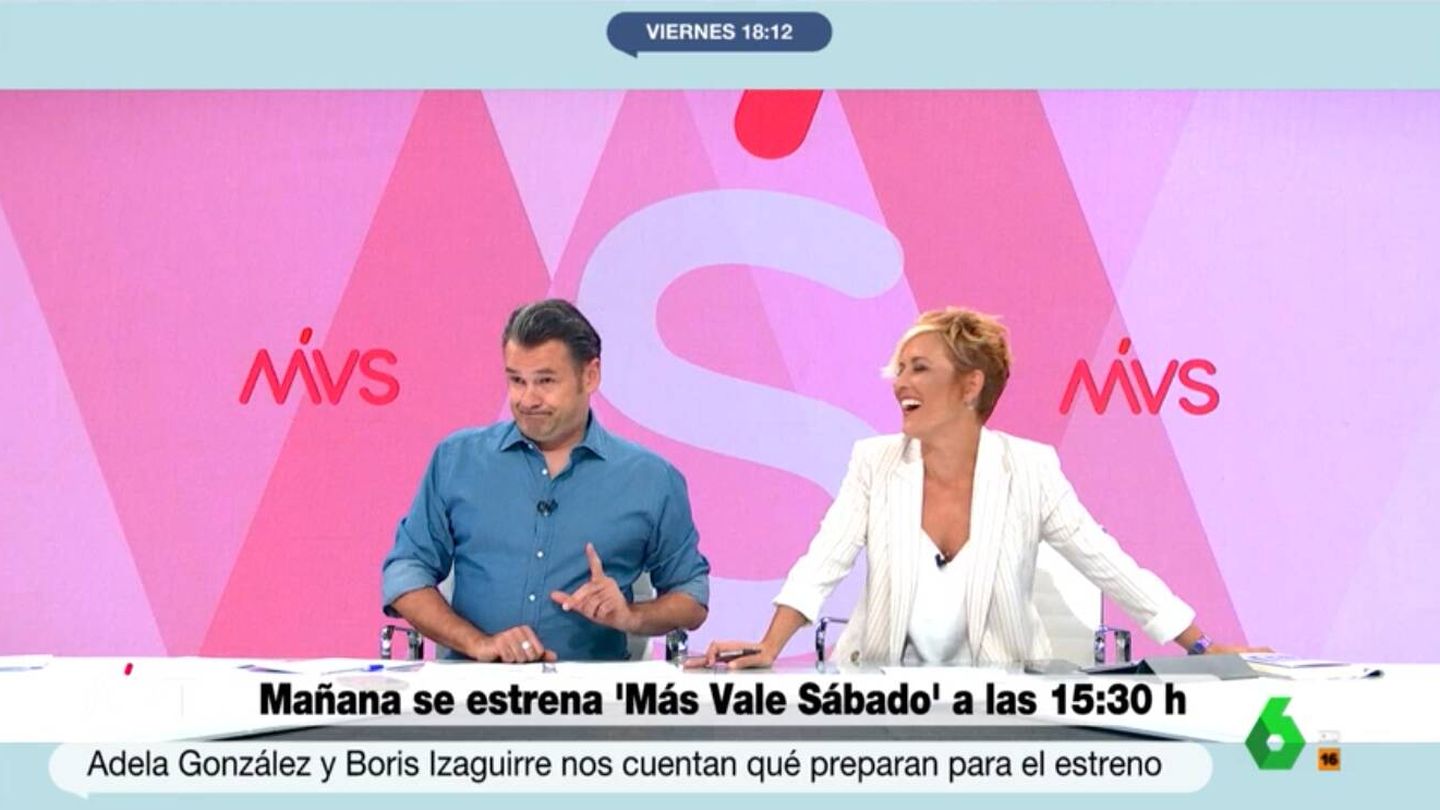Iñaki López y Cristina Pardo en 'Más vale tarde'. (Atresmedia)