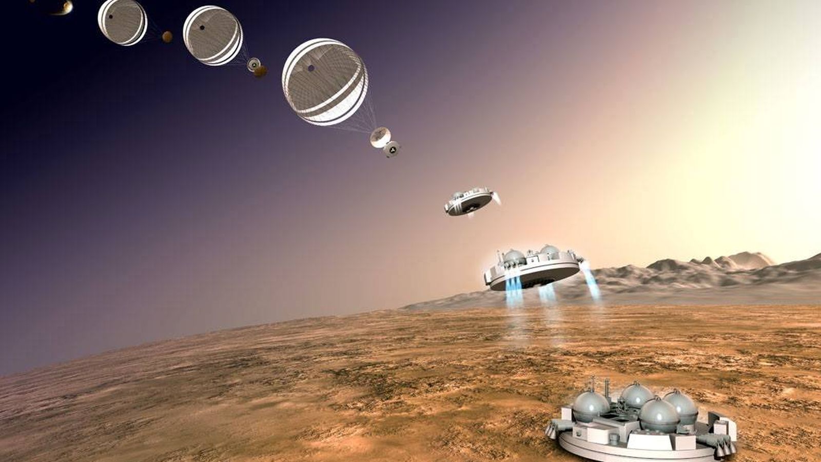 Foto: Ilustración del aterrizaje marciano del módulo Schiaparelli