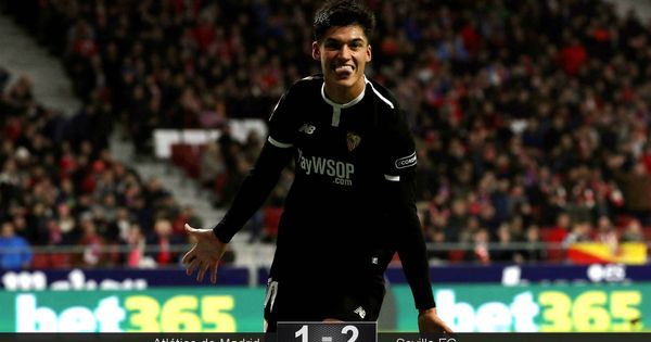 Foto: Correa celebra el gol que le dio el triunfo al Sevilla en el Wanda Metropolitano. (EFE)
