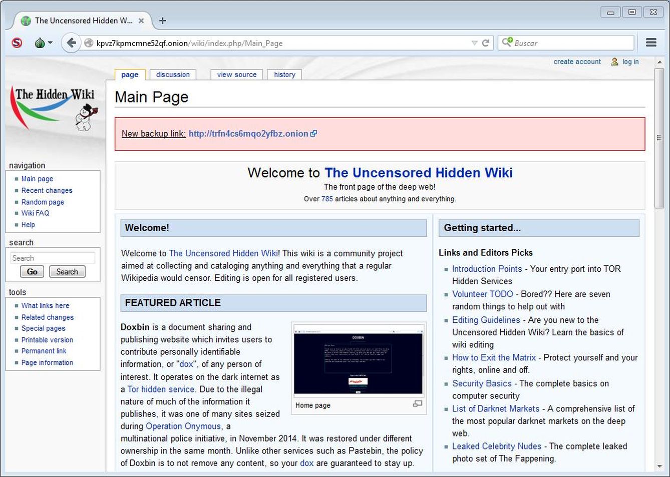 The Hidden Wiki (Captura: M.C.)