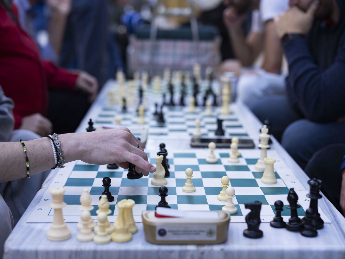 Foto: Partidas de ajedrez en Málaga. (EFE/Carlos Díaz)