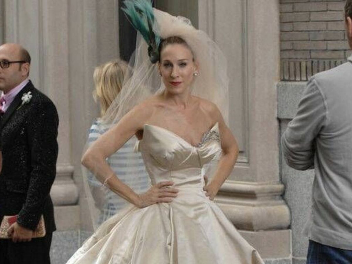 Foto: Vestido de novia de Carrie Bradshaw (Sarah Jessica Parker) en 'Sexo en Nueva York'. (New Line Cinema/HBO/Darren Star Productions)