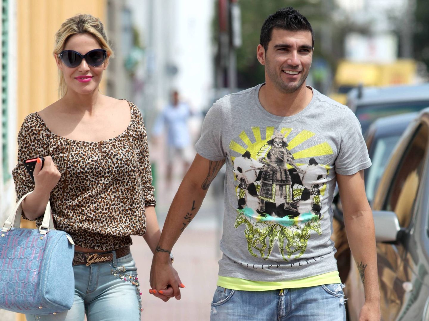 José Antonio Reyes con su anterior pareja, Ana, en Ibiza. (Cordon Press)