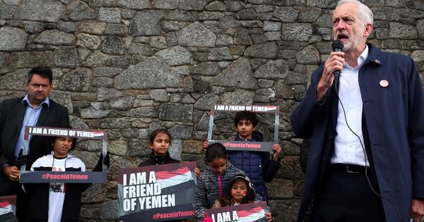 Foto: Jeremy Corbyn, en un acto por la paz de Yemen. (Reuters)