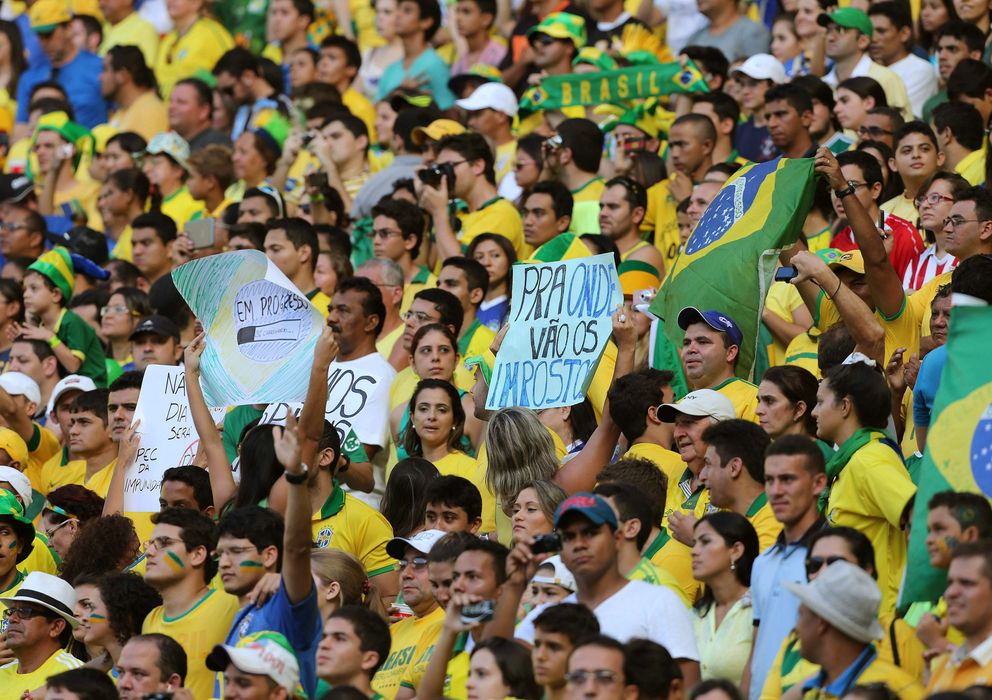 Foto: La afición brasileña se cebó con la hinchada española desplazada al Mundial.