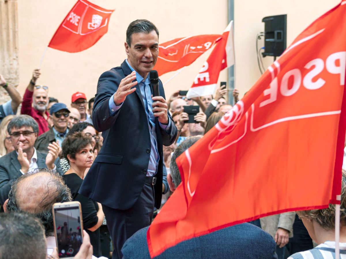 Foto: El líder del PSOE, Pedro Sánchez, en un acto del partido en Palma de Mallorca. (EFE)