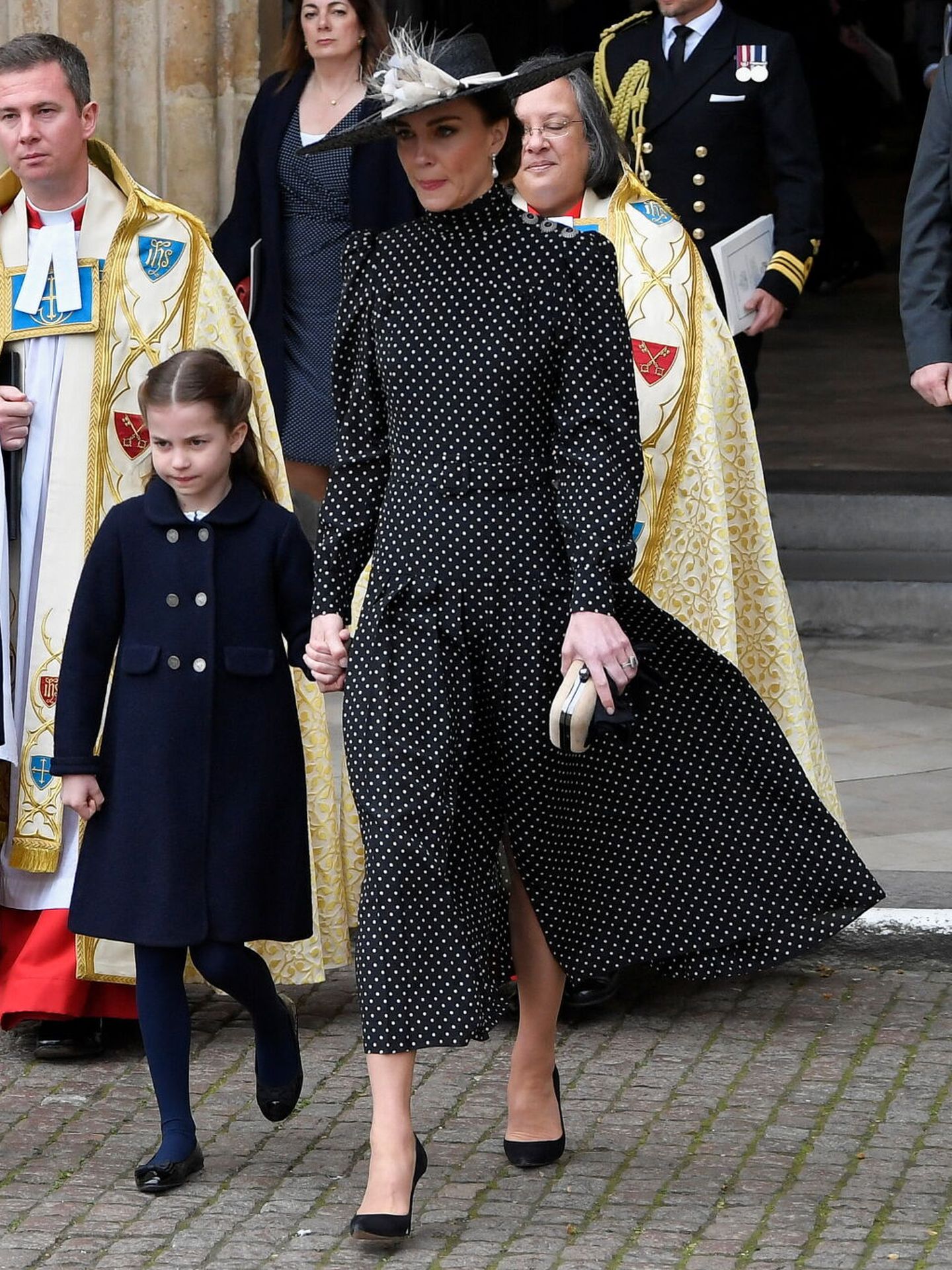 Kate Middleton y la princesa Charlotte, en el homenaje al duque de Edimburgo. (Reuters/Toby Melville)