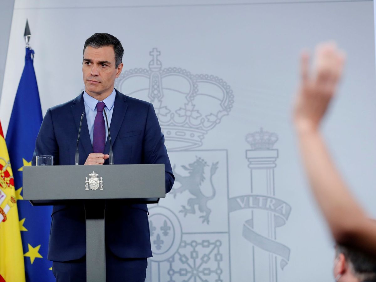 Foto: El presidente del Gobierno, Pedro Sánchez, en su última comparecencia. (EFE)