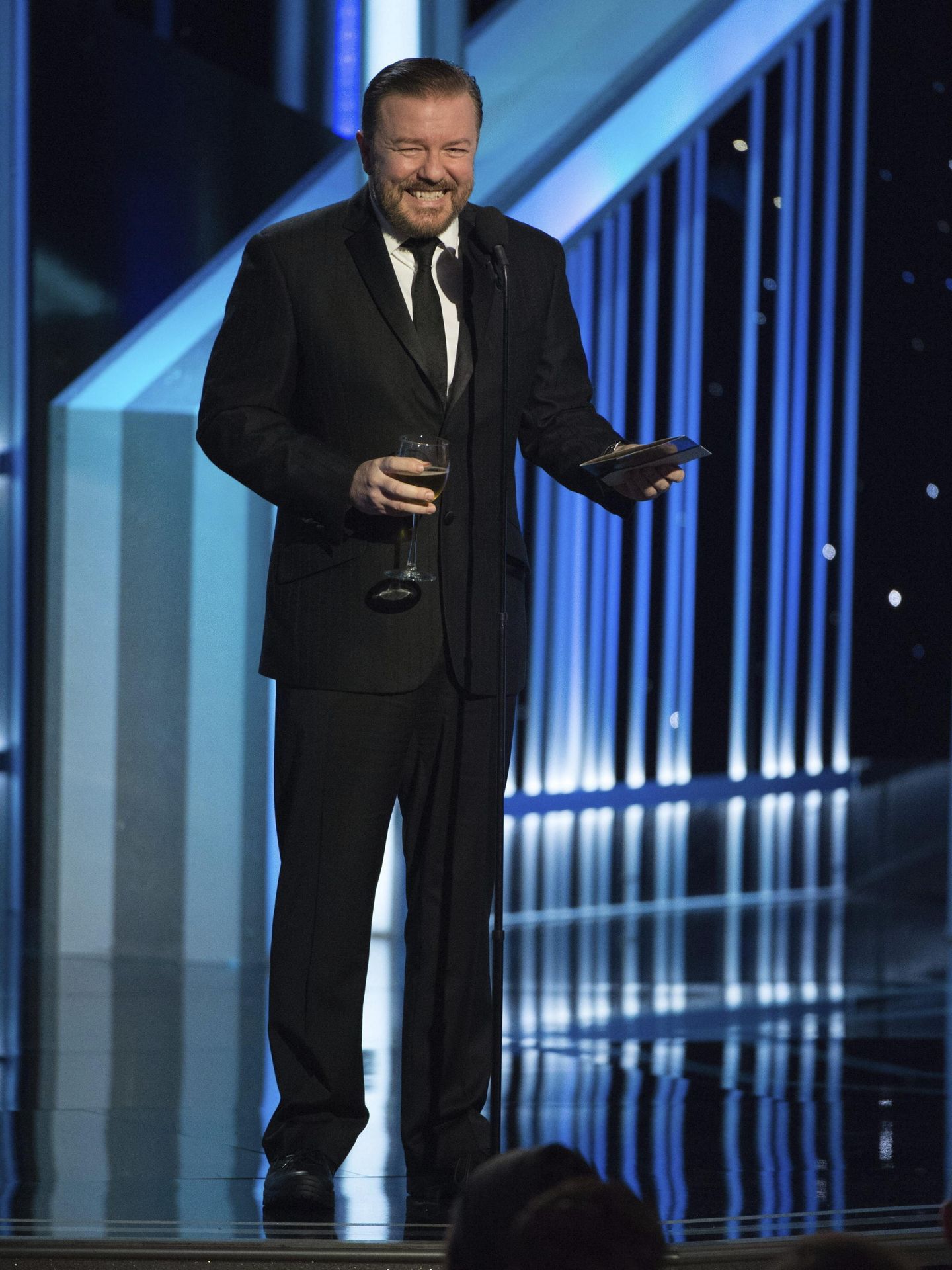El polémico Ricky Gervais ha presentado los Globos de Oro en alguna ocasión. (EFE/Hfpa)