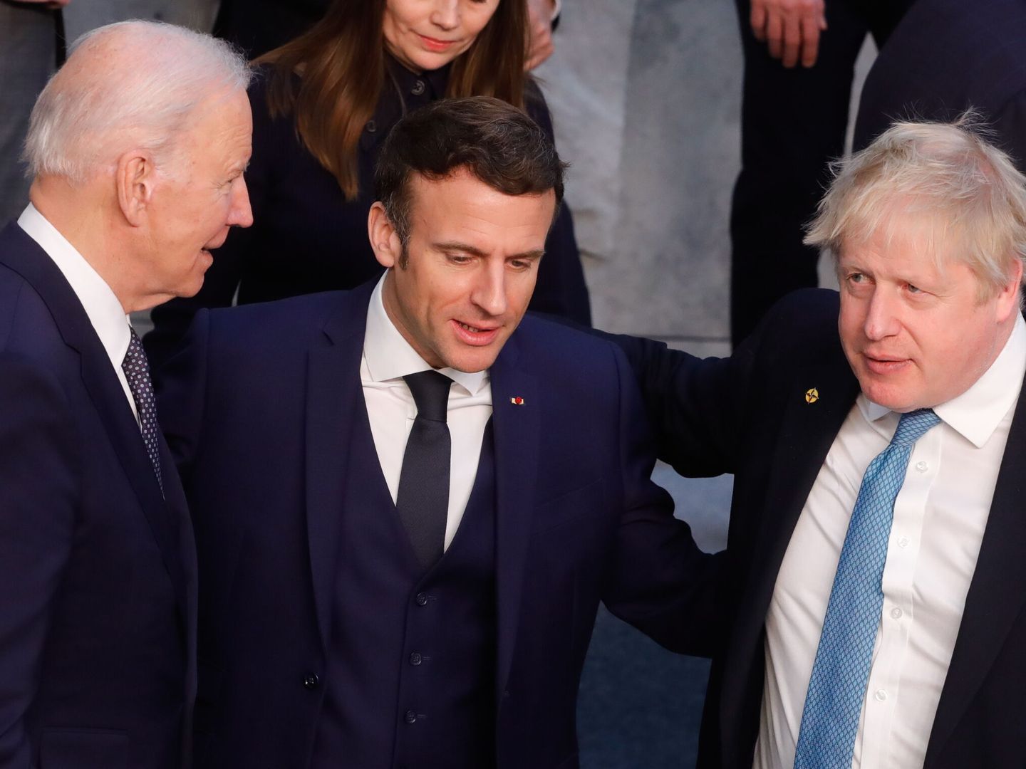 Johnson y Macron en un encuentro de la OTAN en Bruselas (EFE)