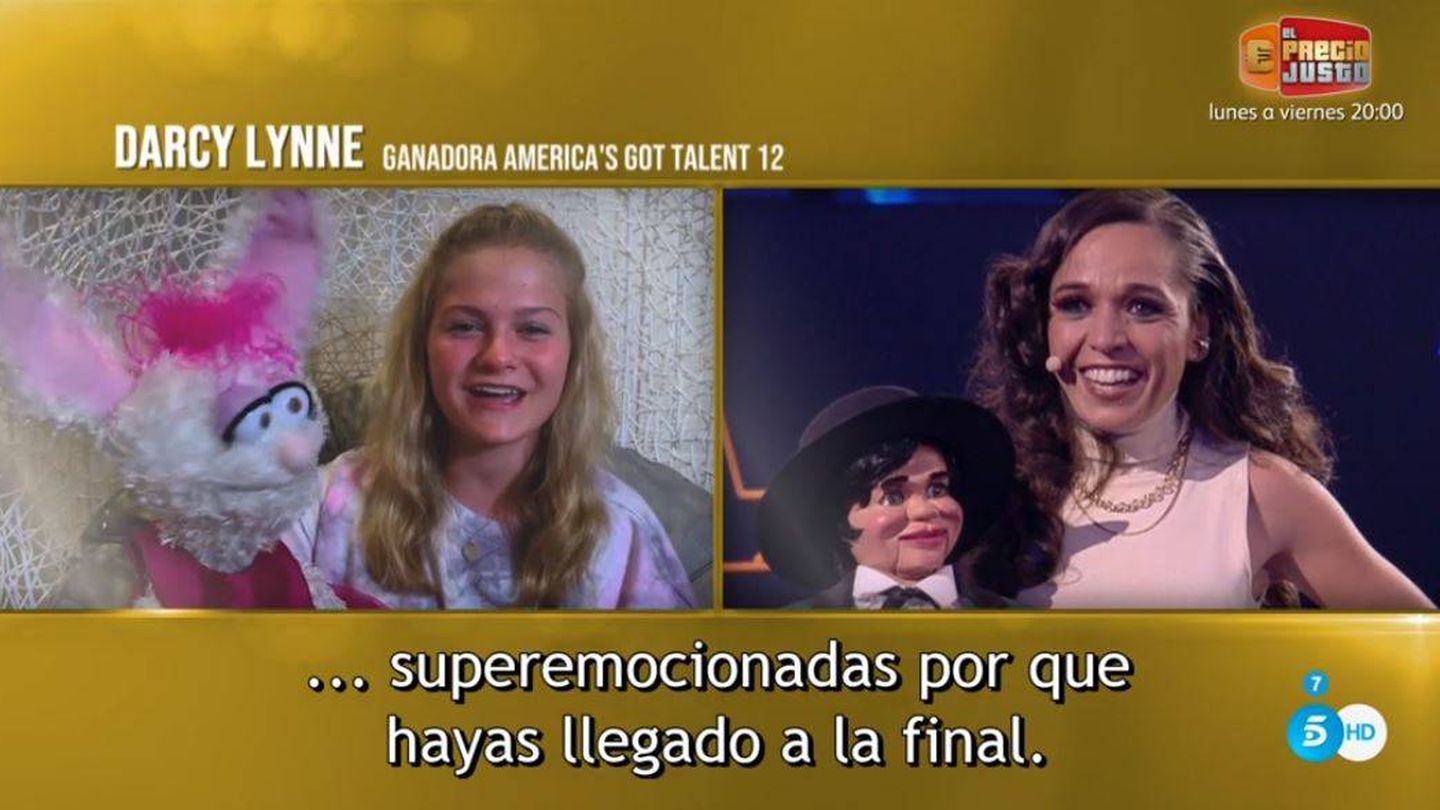 Darci Lynne y Celia Muñoz, en 'Got Talent'. (Mediaset España)