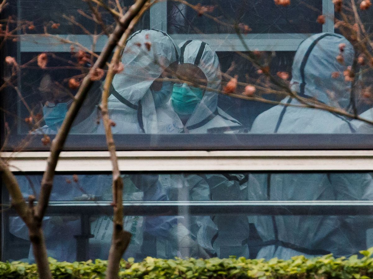 Foto: Miembros del equipo de la OMS que investiga el origen del virus en Wuhan. (Reuters)