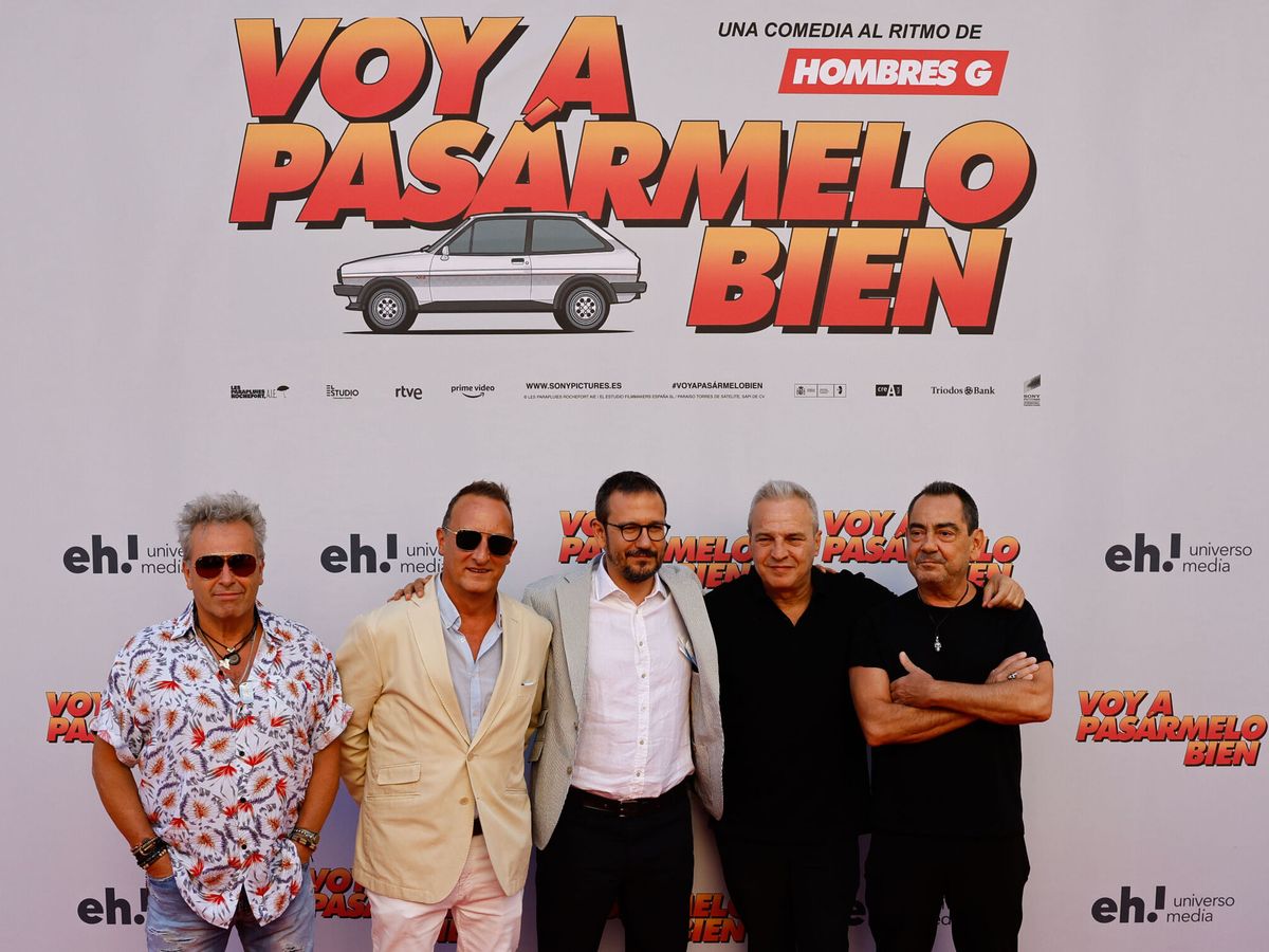 Foto: Los Hombres G en la presentación de la película 'Voy a pasármelo bien' (EFE Sergio Pérez)