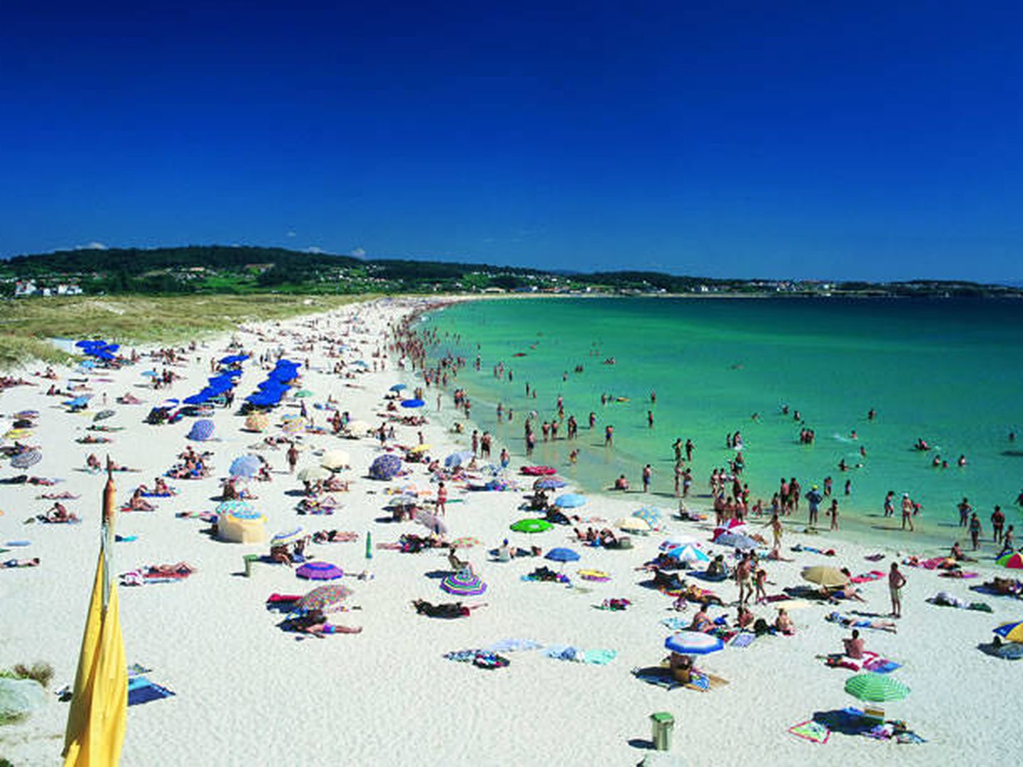 A Lanzada, una de las playas más famosas de Galicia, no quiere bandera azul. (Turismo de O Grove)