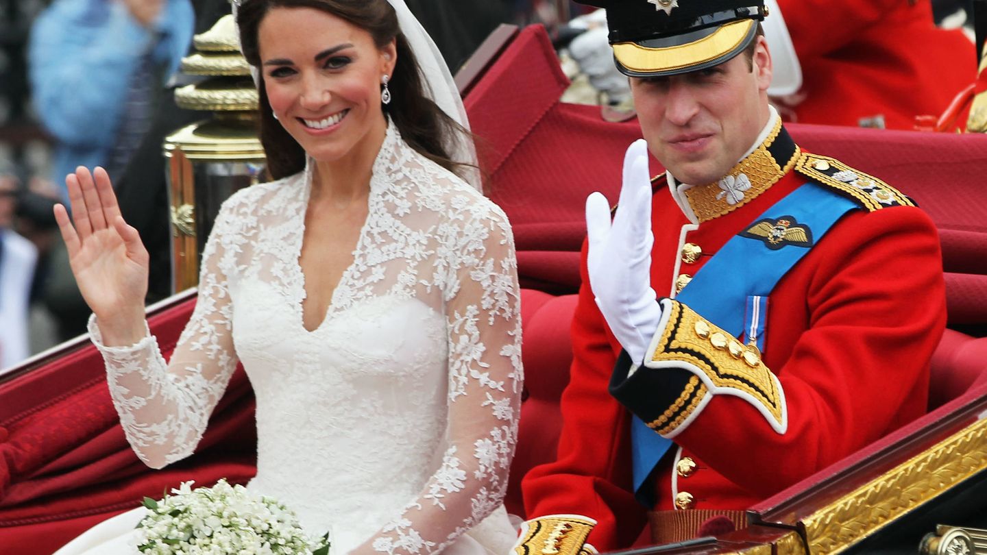 El príncipe Guillermo y Kate Middleton, el día de su boda. (Getty)