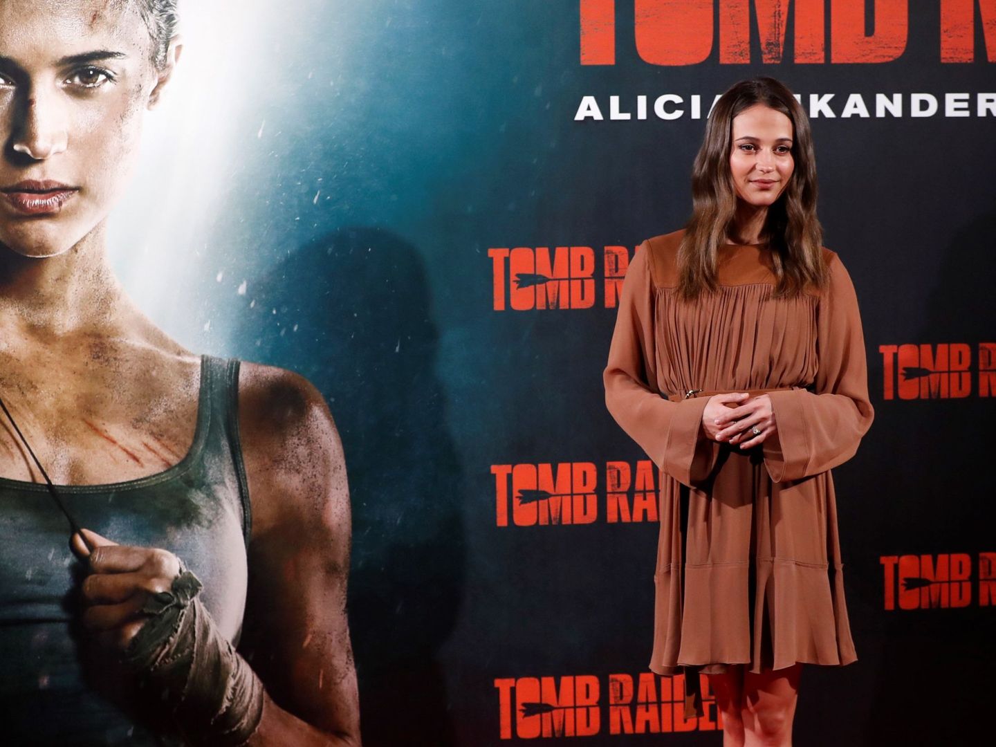 Alicia Vikander presenta 'Tomb Raider' en Madrid. (Efe)