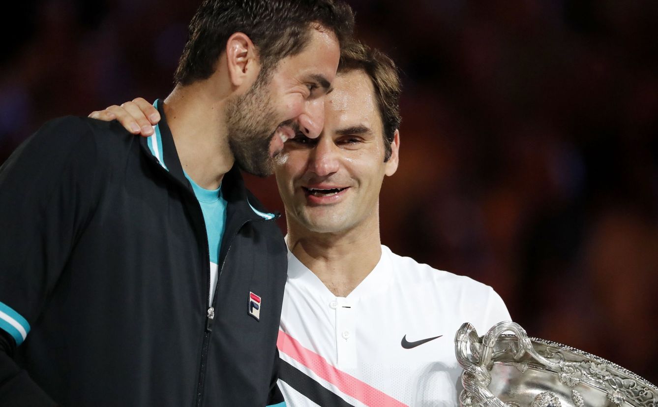 Federer felicitó a Cilic, número 3 del mundo a partir de este lunes. (EFE)