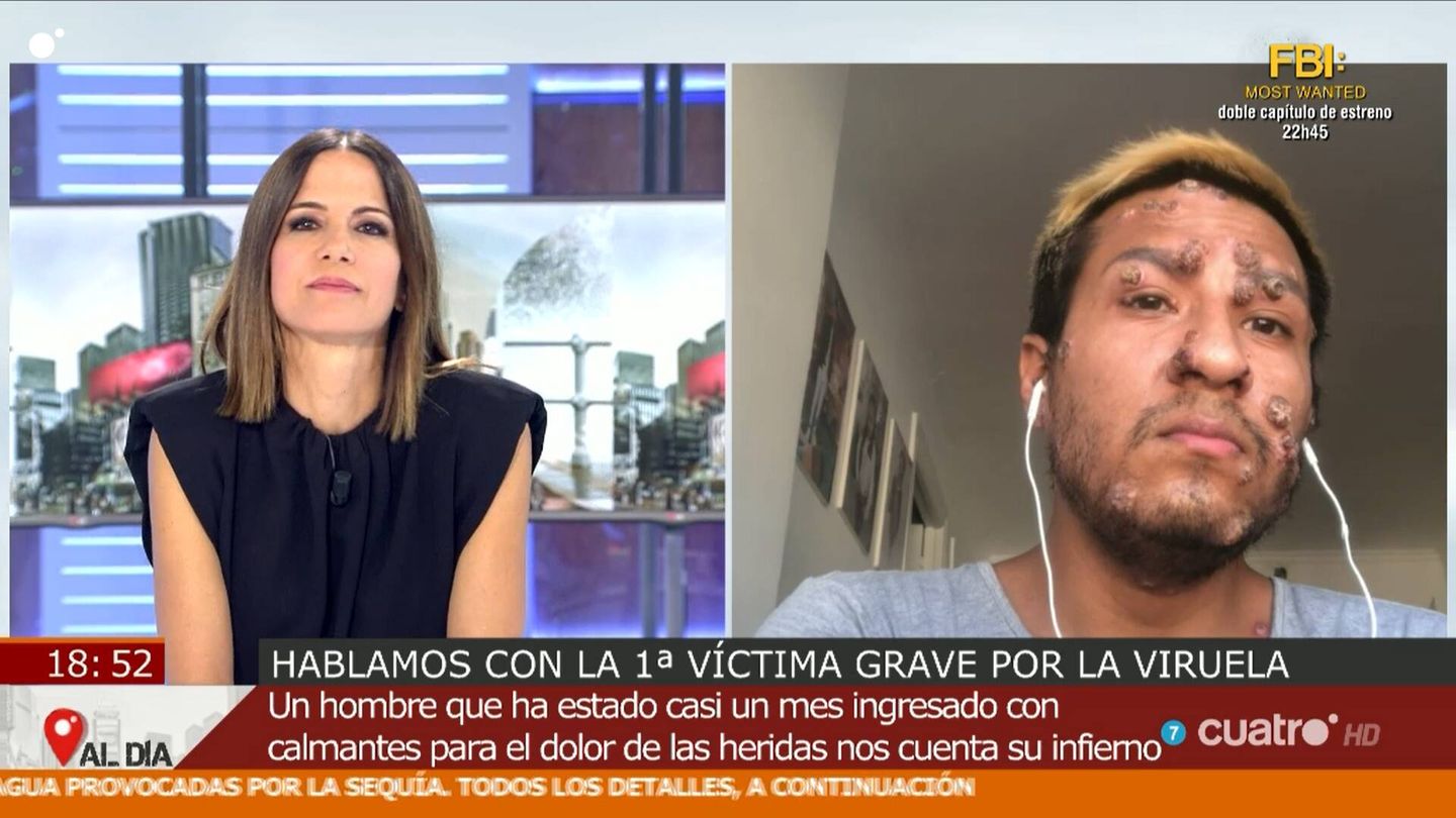 Mónica Sanz y Anthony, en 'Cuatro al día'. (Mediaset)