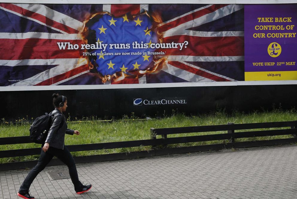 Un cartel electoral del Ukip en Vauxhall, en el centro de Londres (Reuters).