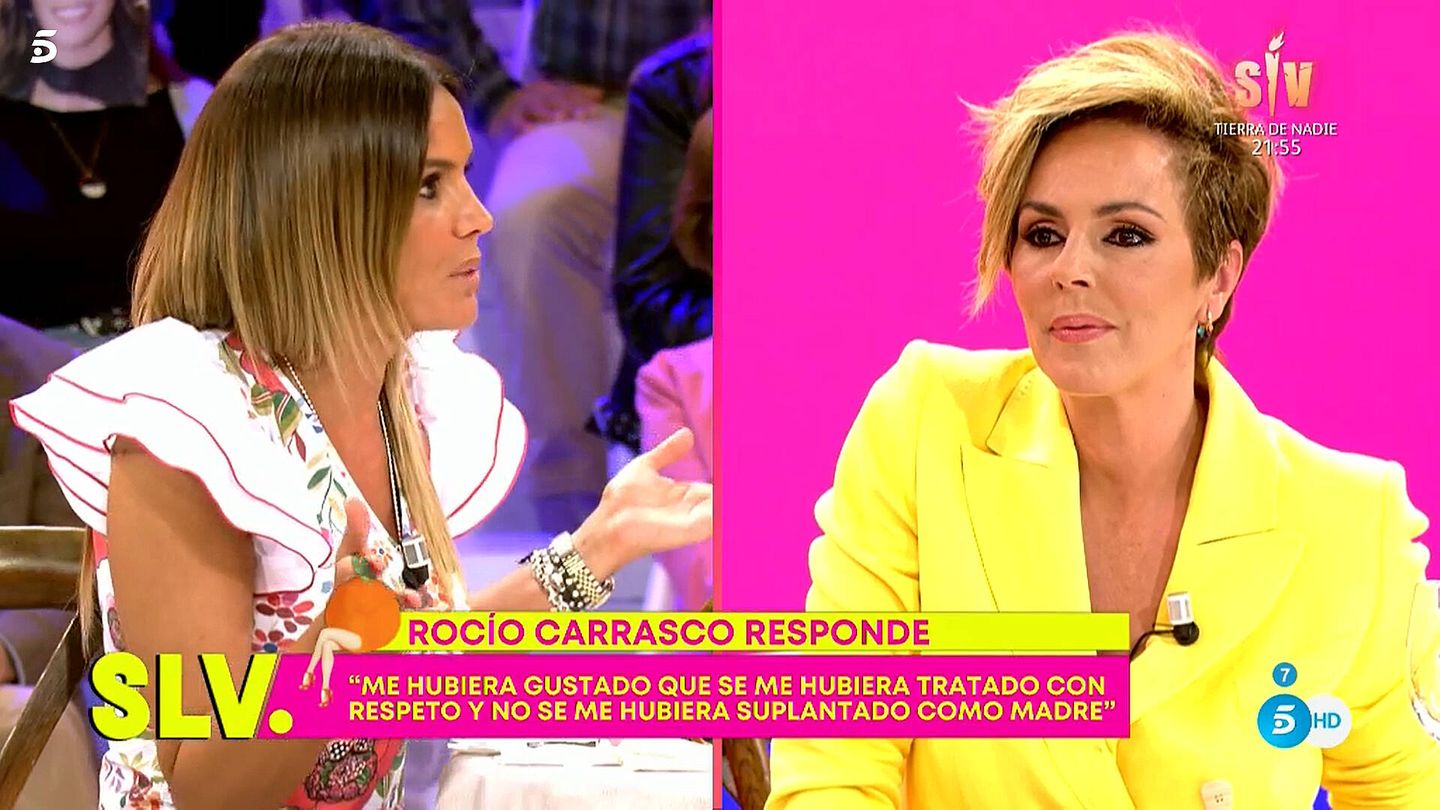 Marta López y Rocío Carrasco, en 'Sálvame'. (Telecinco)