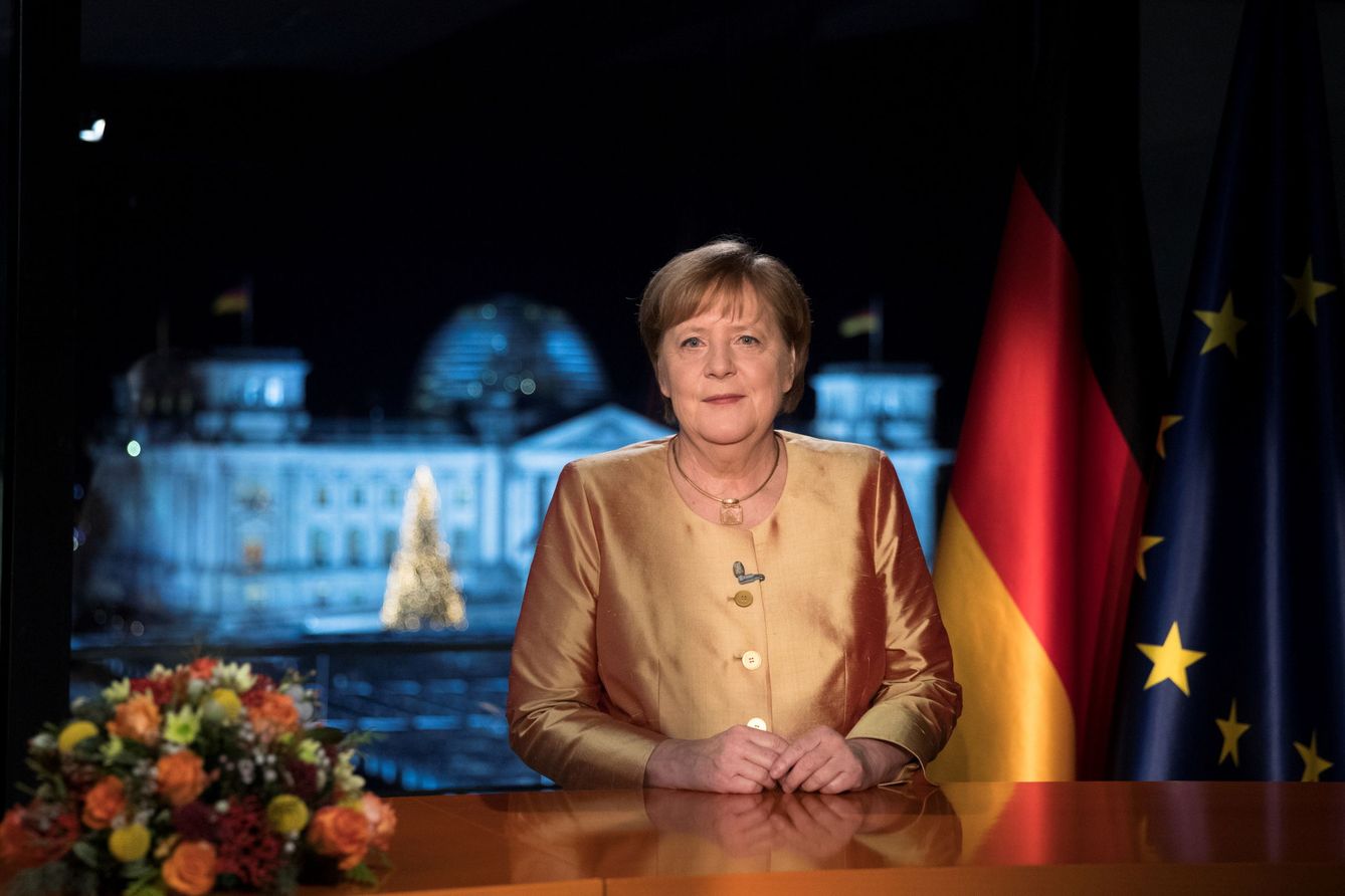 La canciller alemana, Angela Merkel, en un mensaje a sus ciudadanos. (Reuters)