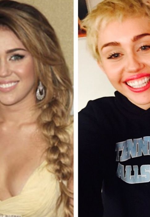 Foto: A la izquierda, Miley Cyrus en su etapa como Hannah Montana. A la derecha, su aspecto actual (Instagram)