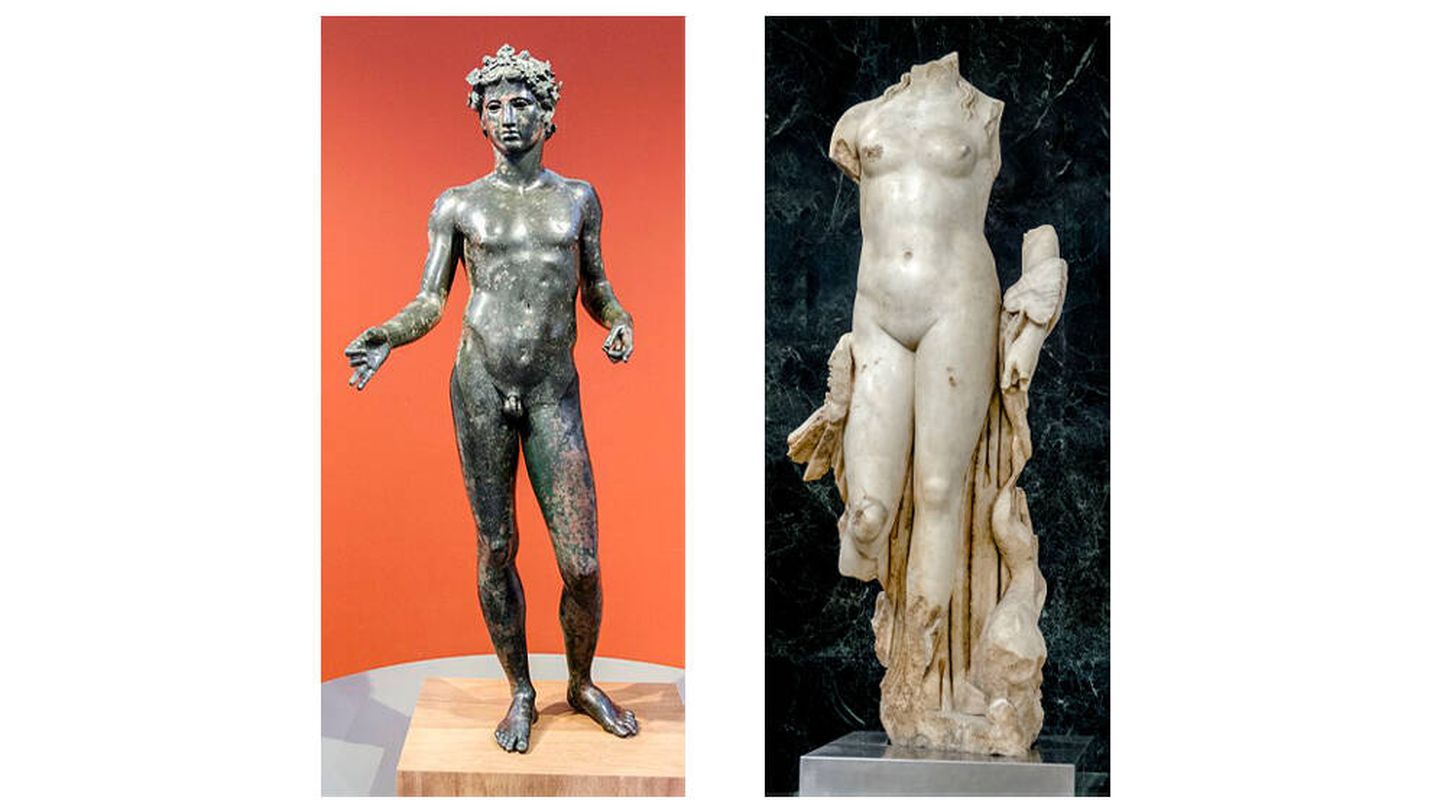 Esculturas de Afrodita y Efebo. (Wikimedia Commons/Ángel M. Felicísimo)
