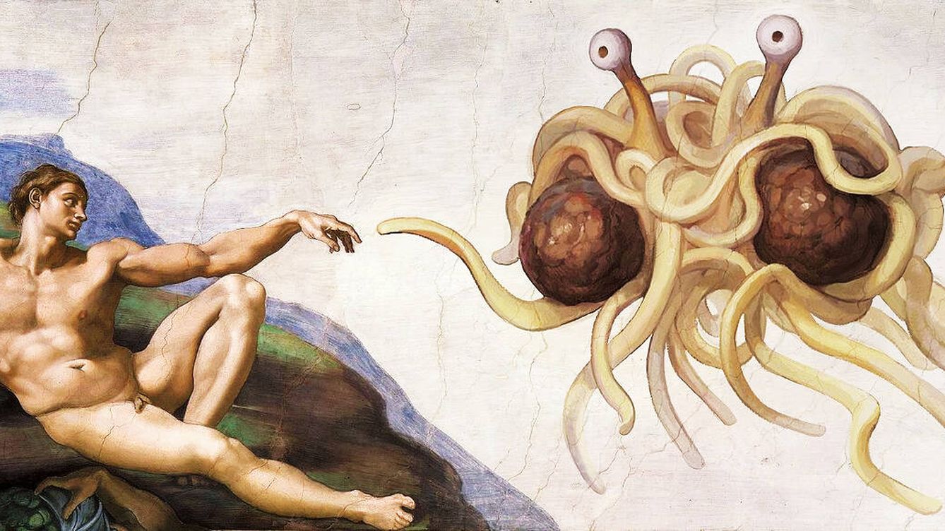 Foto: 'Alegoría pastafarian', un 'meme' ateo.
