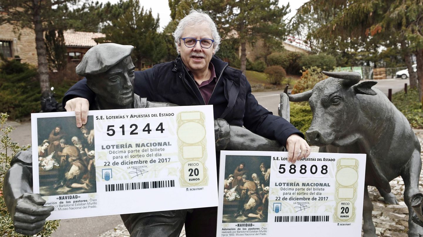 El lotero de La Bruixa d'Or de Sort, Xavier Gabriel, en Navarra. (EFE)