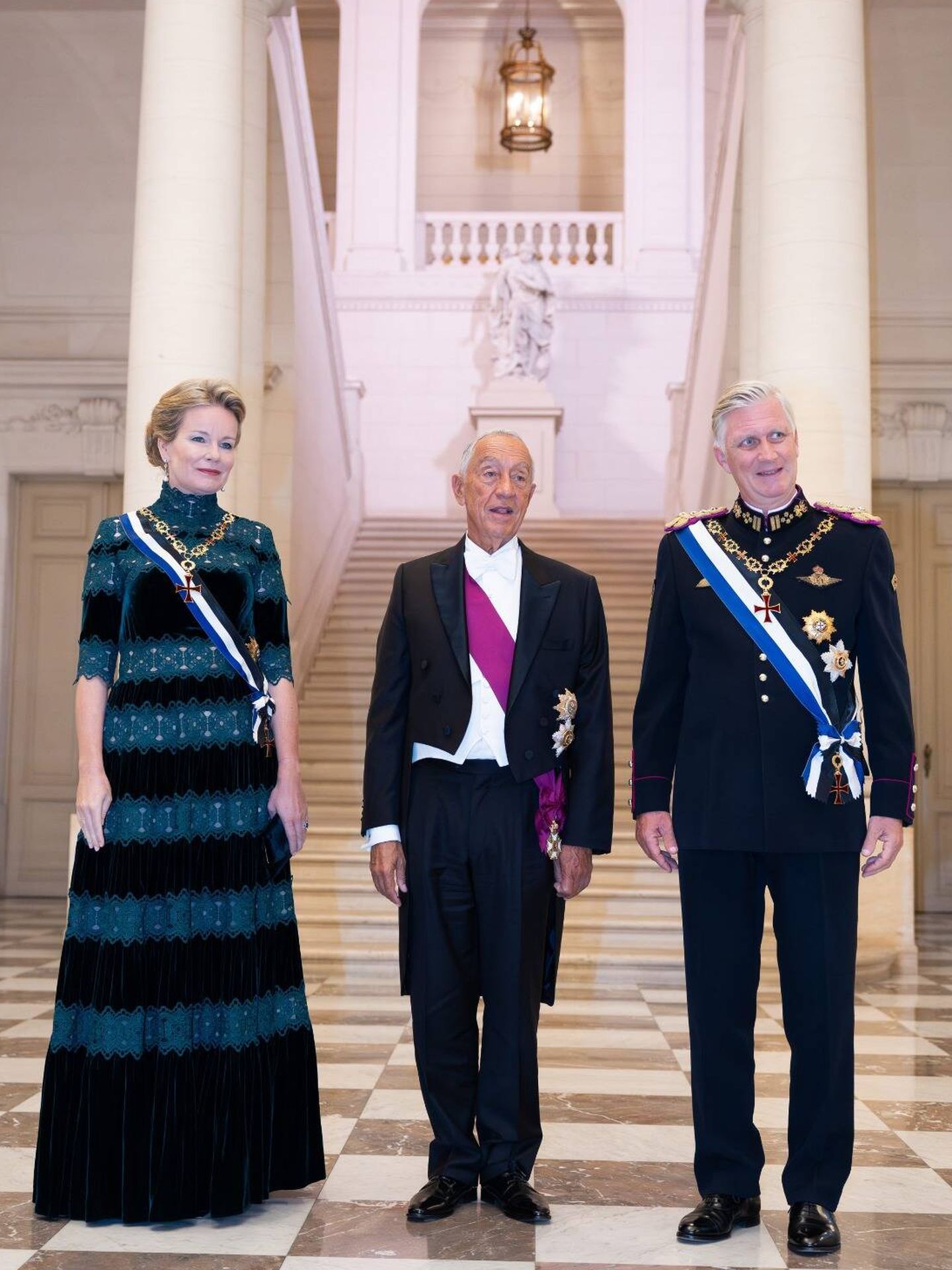 Matilde y Felipe de Bélgica celebran un banquete de Estado con Marcelo da Sousa en Bruselas. (CP)