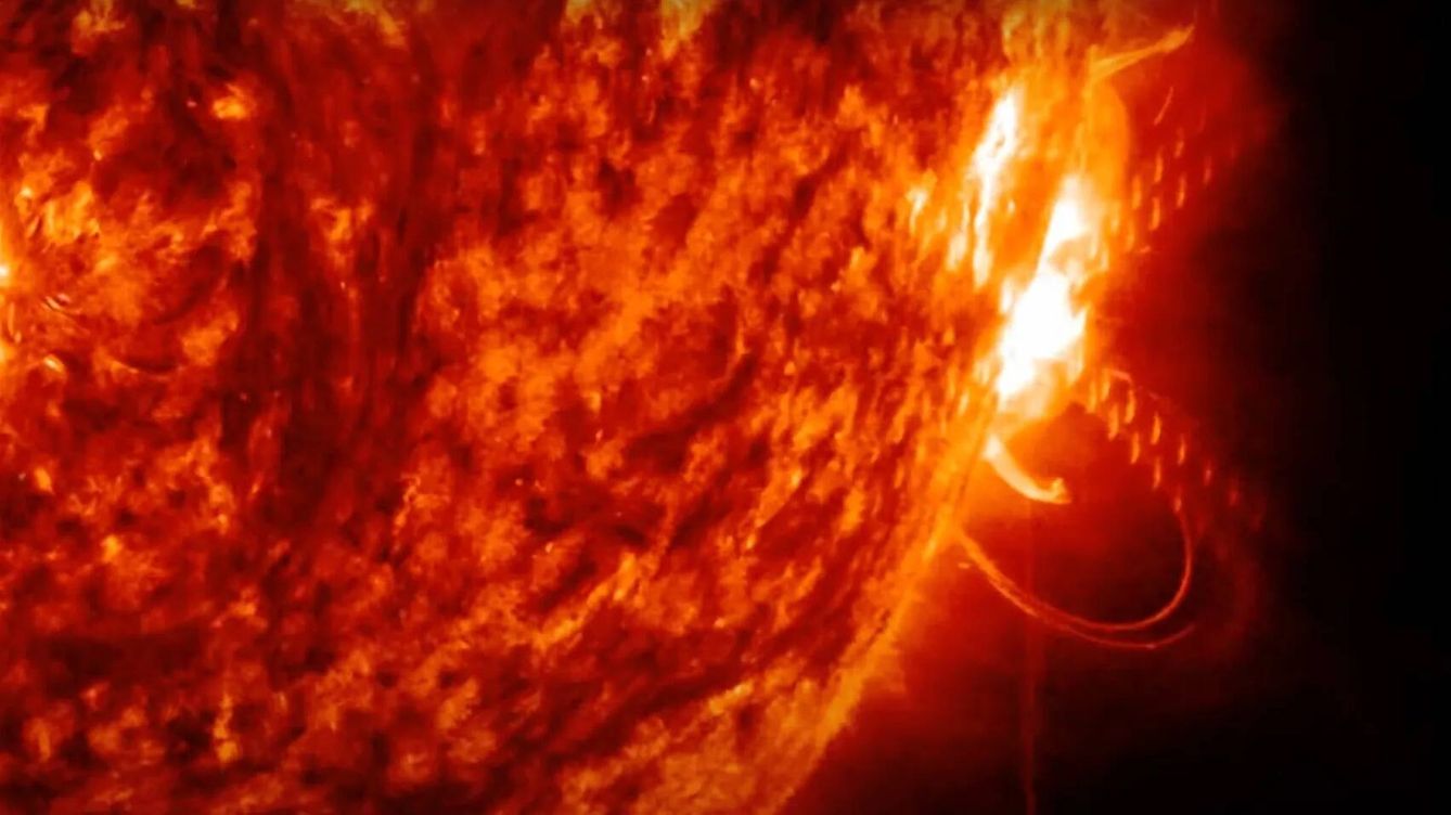 Foto: La llamarada solar X3.4 del 15 de mayo de 2024. (NASA/SDO) 