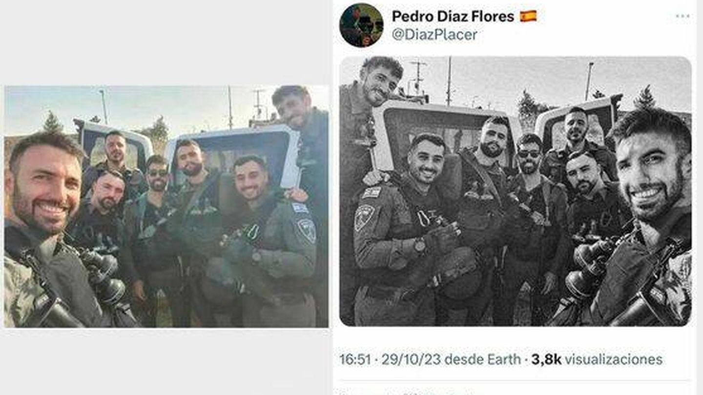 Pedro Díaz, un español que asegura haber combatido en Ucrania y ahora en Israel. (Foto compartida en sus redes sociales)