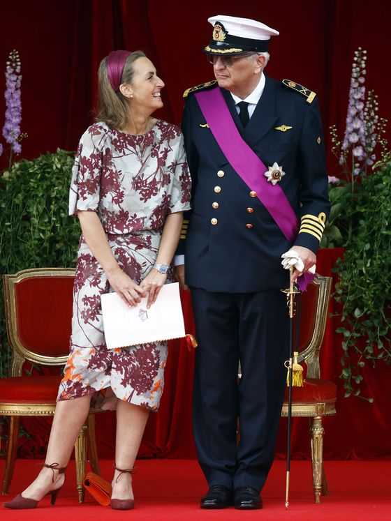 La princesa Claire y el príncipe Laurent, en el desfile del Día Nacional. (EFE/Lecocq) 
