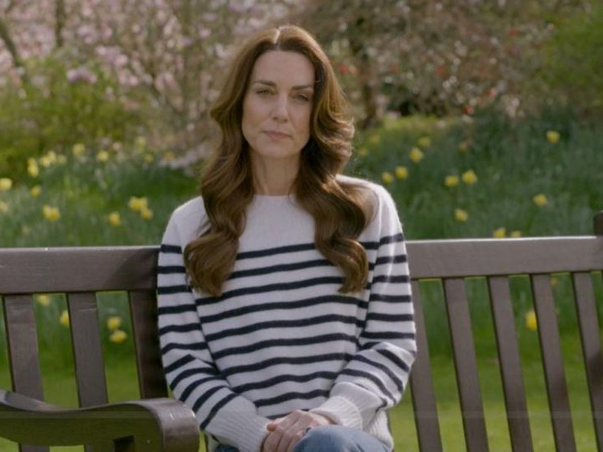 Foto: Una imagen de Kate Middleton en el vídeo de su comunicado. (BBC)