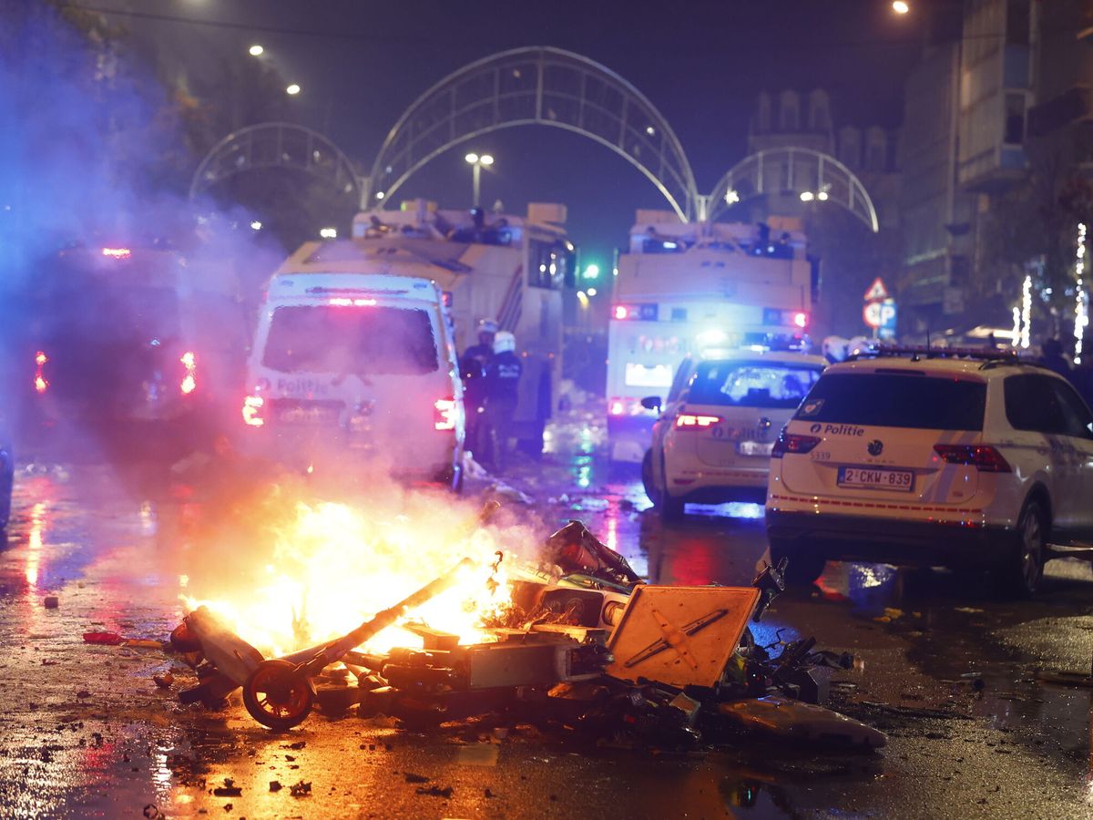 Foto: Disturbios en el país tras partido Bélgica-Marruecos. (EFE/Stephanie Lecocq)