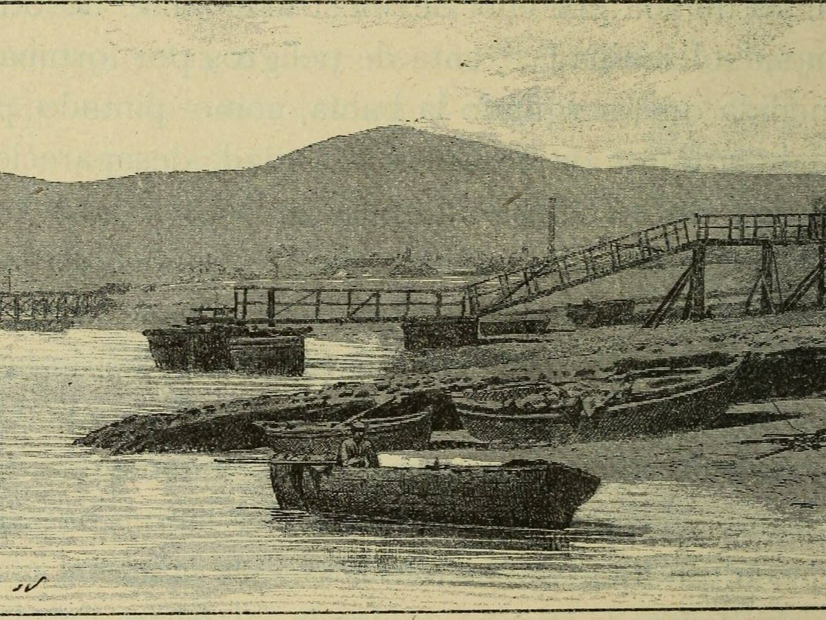 Foto: 'Embarcadero del antiguo astillero de Guarnizo'. Una ilustración de Isidro Gil