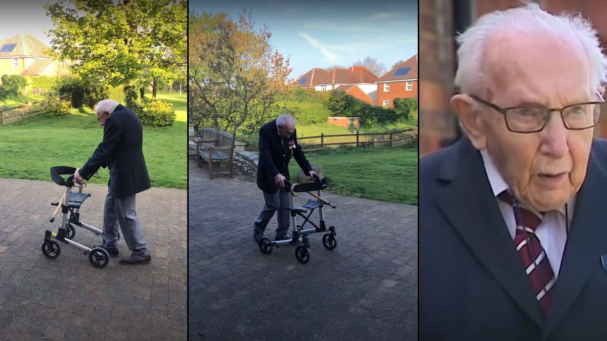 Un hombre centenario recauda más de 13 millones para la sanidad con sus paseos