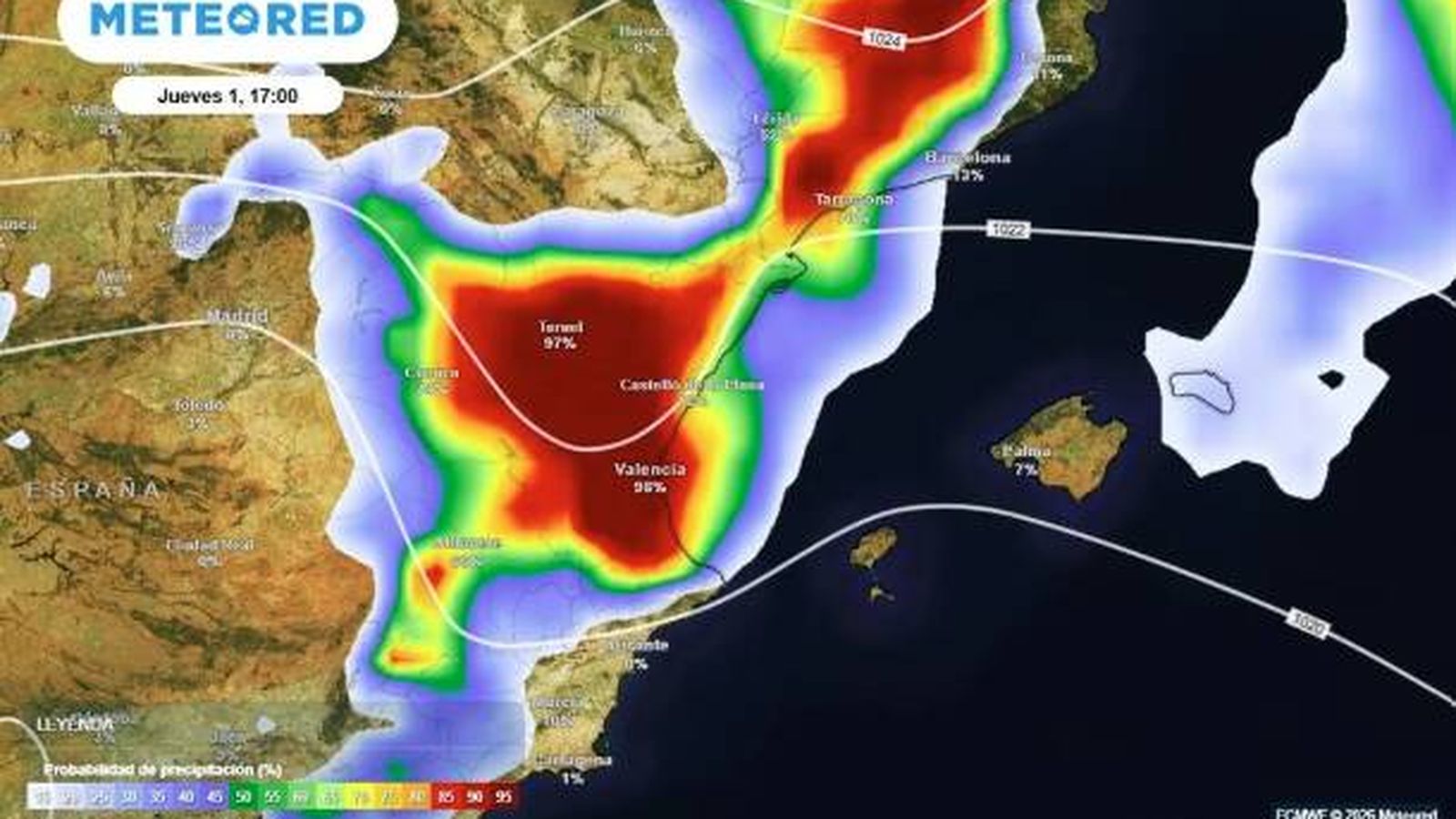 Llegan lluvias torrenciales y fuertes tormentas y la Aemet avisa: hasta 90 litros en una hora y estas serán las zonas más afectadas