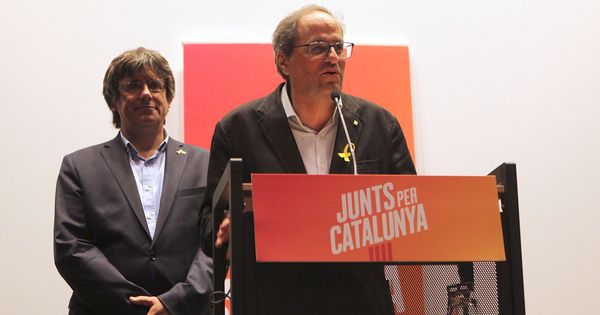 Foto: Puigdemont y Torra en una rueda de prensa en Bruselas, celebrada en septiembre. (EFE)