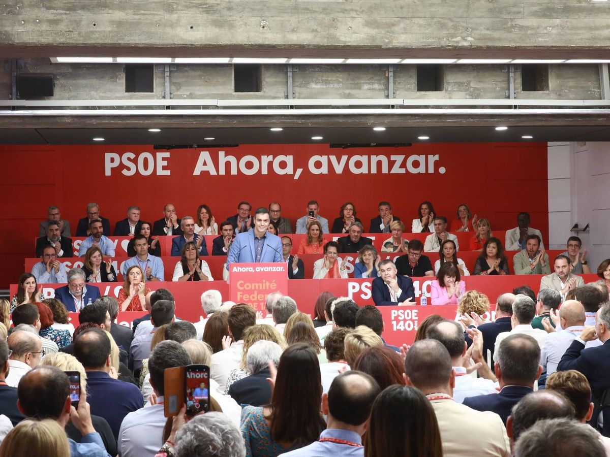 Foto: Pedro Sánchez, durante su última intervención ante el comité federal del PSOE, el pasado 28 de septiembre en Ferraz. (Inma Mesa | PSOE)