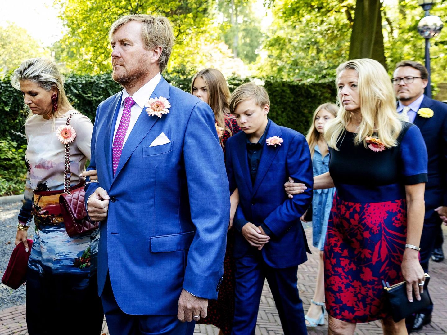 El rey Guillermo y su familia, en el funeral de Cristina de Holanda. (EFE)