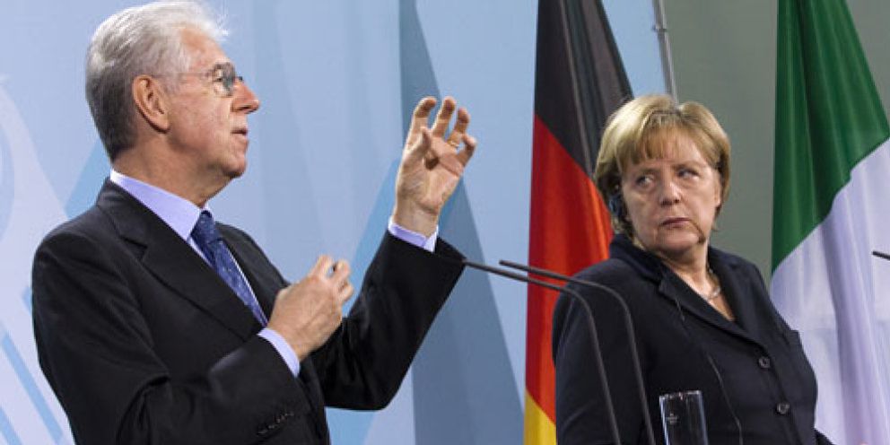 Foto: Merkel y Monti se comprometen a hacer todo lo posible para proteger la eurozona