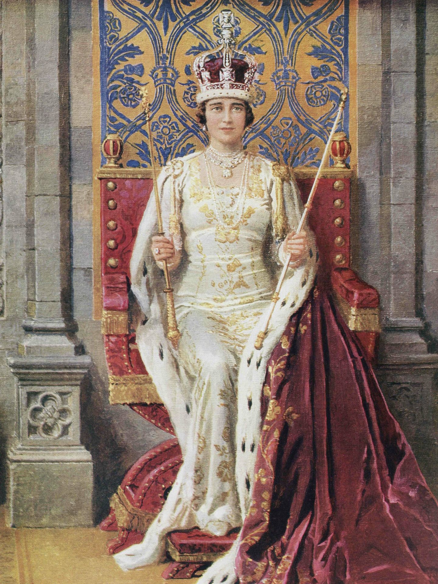 Retrato de la reina madre en 1937, durante la coronación de Jorge VI. (Cordon Press)