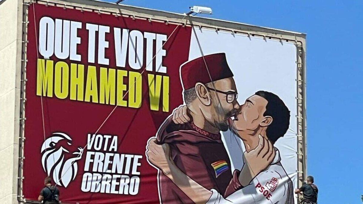 El Frente Obrero se suma a la guerra de las lonas: 'Que te vote Mohamed VI'