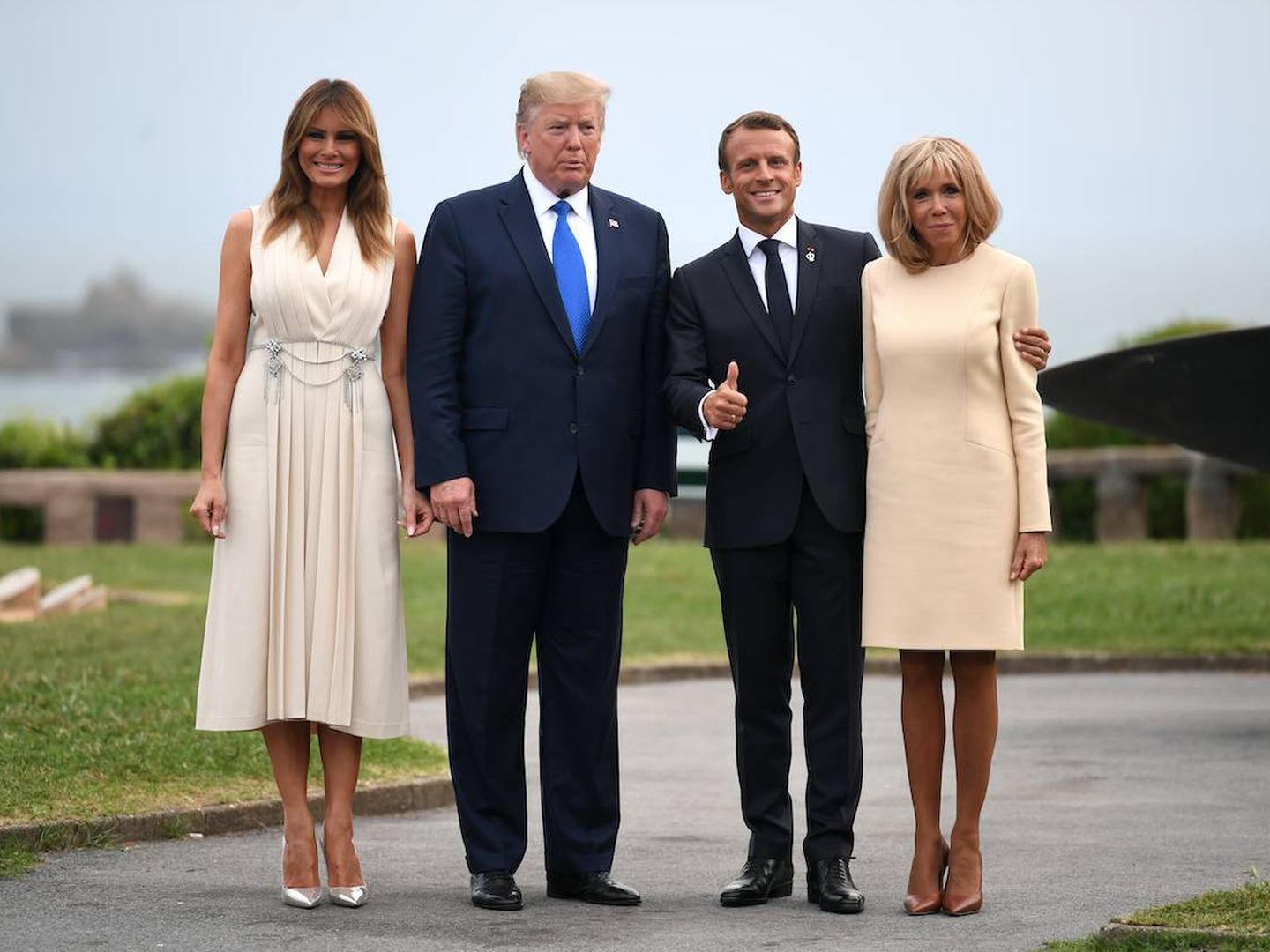  Los Macron y los Trump. (Getty)
