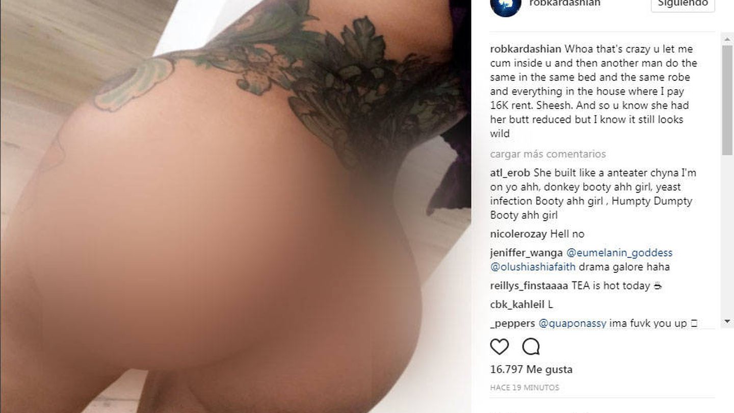 Una de las imágenes que Rob Kardashian publicó en Instagram.