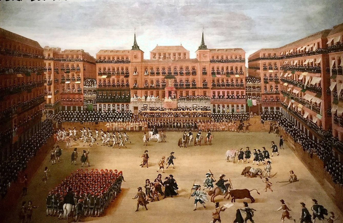 Toros en la Plaza Mayor. (Colección Pérez Simón)