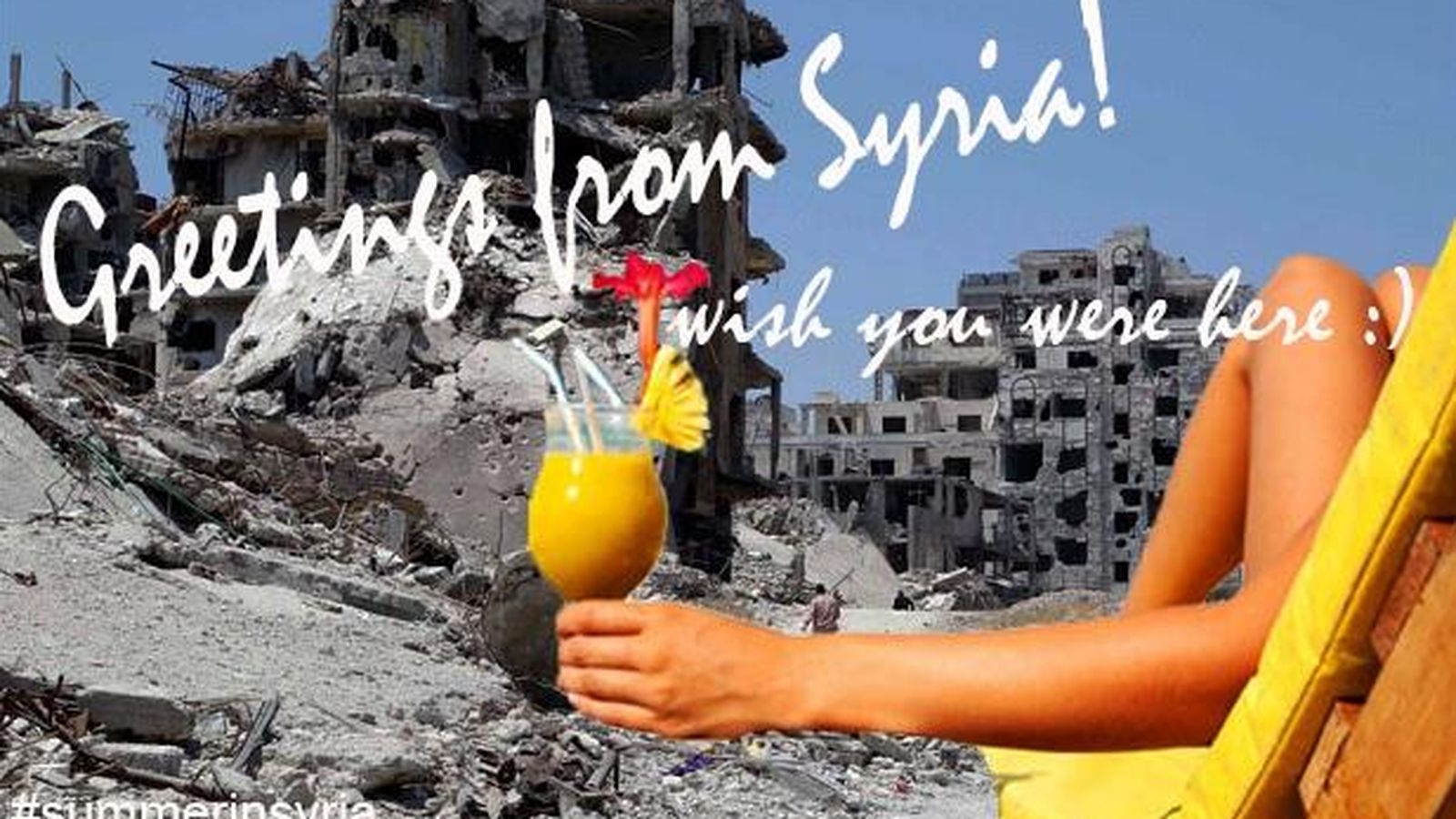Foto: Una de las imágenes que se burlan de la campaña lanzada por la Agencia Oficial de Noticias de Siria.